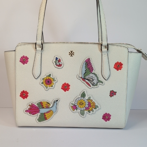 Tory Burch Emerson Applique Small Zip Tote With Matching Wallet - Picture 2 of 16